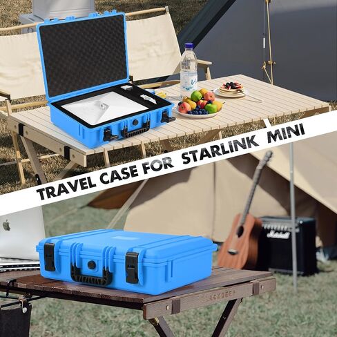 Starlink Mini Case, IP67 Waterproof Hard Travel Case for Starlink Mini Dish Kit & Accessories, Precision Cut Foam Protective Storage with Lock, Outdoor Camping Portable Design (Blue) in Saudi Arabia