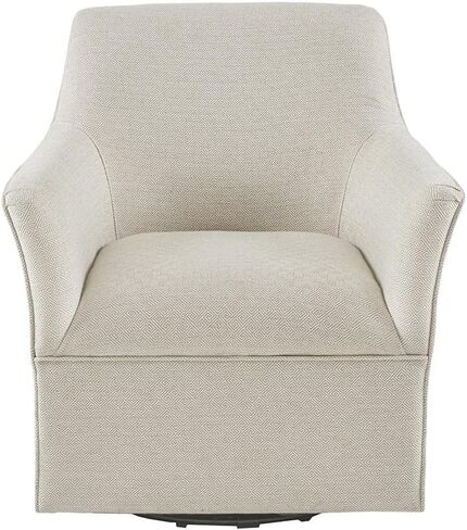 Madison Park Swivel Glider Chair for Living Room, High Back Bedroom Lounge Foam Seat Cushion Upholstered, Nursery Furniture, Metal Base, Fully Assembled, 29.5" W x 30.25" D x 34.5" H, Tan in Saudi Arabia