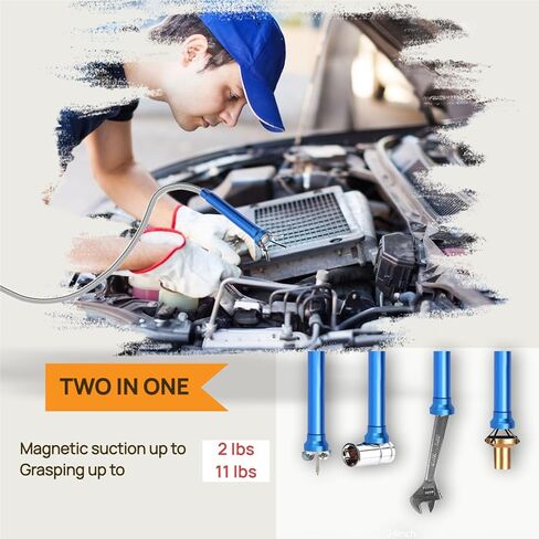 Stainless Steel Assorted 5th Wheel Pin Puller, Car Tool Kit, Pull Hook J-Hook, 68-inch Long Reach Tool, Magnetic Flexible Claw Grabber Pickup Tool with Bright LED Light，23PCS in Kuwait