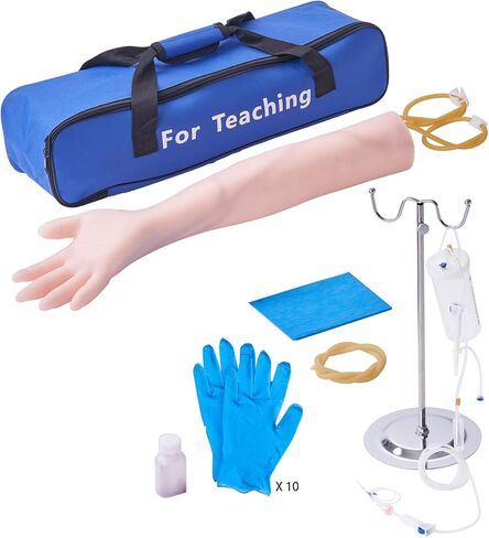 VEVOR Phlebotomy Practice Kit, IV Venipuncture Intravenous Training Kit, High Simulation IV Practice Arm Kit with Carrying Bag, Practice and Perfect IV Skills, for Students Nurses and Professionals in Kuwait