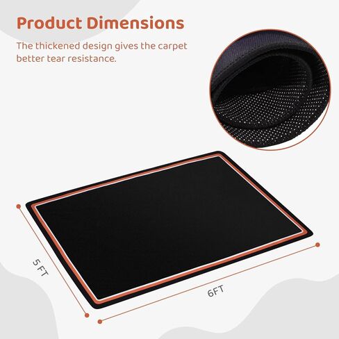 سجادة طبلة Lnrueg، سجادة طبلة مستطيلة مقاس 6 × 5 أقدام، سجادة طبلة مع قاعدة مقاومة للانزلاق، سجادة آلات موسيقية عازلة للصوت، ملحقات طبلة احترافية in Kuwait