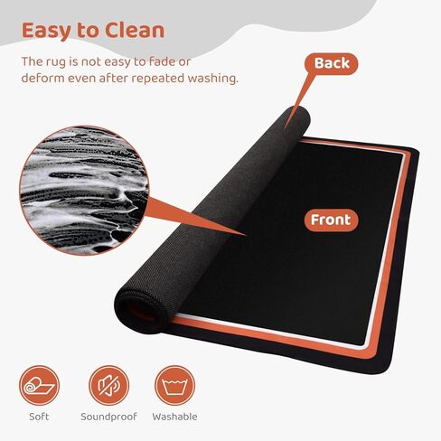 سجادة طبلة Lnrueg، سجادة طبلة مستطيلة مقاس 6 × 5 أقدام، سجادة طبلة مع قاعدة مقاومة للانزلاق، سجادة آلات موسيقية عازلة للصوت، ملحقات طبلة احترافية in Kuwait