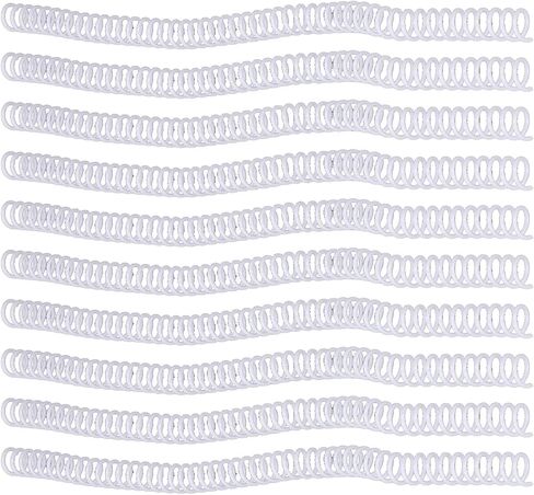 100pcs لفائف الربط الحلزوني ديا ديا 9.5 مم 3/8in 48 أسنان 4: 1 نسبة 75 ورقة لورقة A4 ، والعمود الفقري الملزم الحلزوني لمستندات المكتب ، وأوراق المهندسين ، والأعمال التجارية (أبيض) in Kuwait