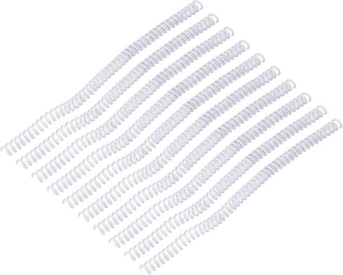 100pcs لفائف الربط الحلزوني ديا ديا 9.5 مم 3/8in 48 أسنان 4: 1 نسبة 75 ورقة لورقة A4 ، والعمود الفقري الملزم الحلزوني لمستندات المكتب ، وأوراق المهندسين ، والأعمال التجارية (أبيض) in Kuwait