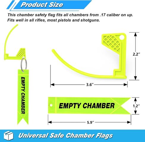 Artemis Gun Safe Chamber Flag Comes with Reflective Light Tags – Bright Durable & Universal Fit for Pistol, Rifle, and Shotgun in Saudi Arabia