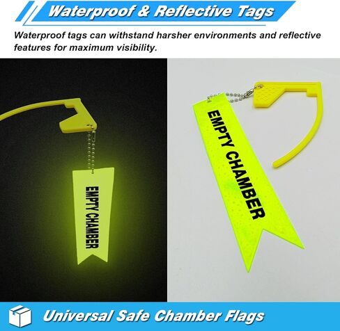 Artemis Gun Safe Chamber Flag Comes with Reflective Light Tags – Bright Durable & Universal Fit for Pistol, Rifle, and Shotgun in Saudi Arabia
