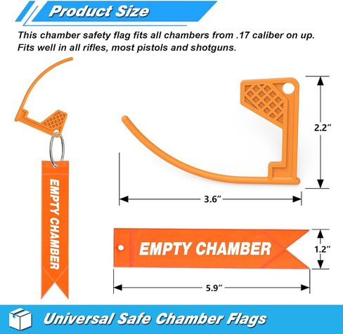 Artemis Gun Safe Chamber Flag Comes with Reflective Light Tags – Bright Durable & Universal Fit for Pistol, Rifle, and Shotgun in Saudi Arabia