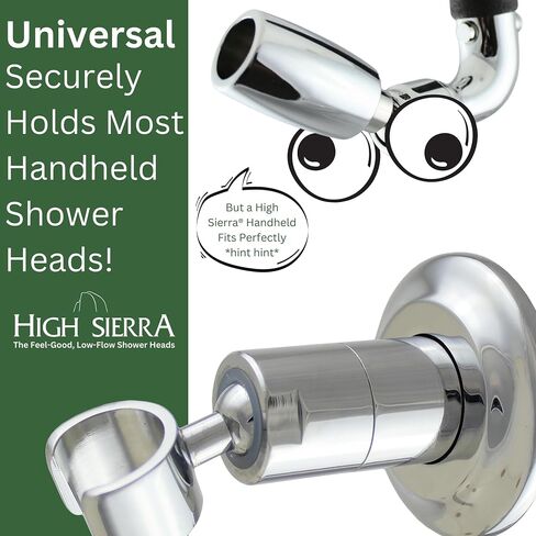 High Sierra Showerheads® - All Metal Wall Holder for Handheld Shower Heads - Chrome Finish in Kuwait