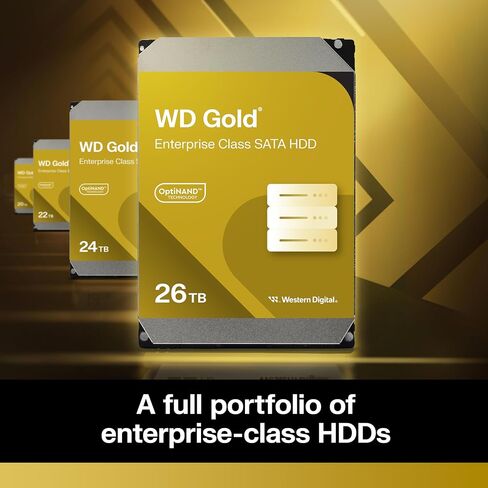 Western Digital Digital 26tb WD Gold Enterprise Class SATA Drive Internal Drive HDD - 7200 دورة في الدقيقة ، SATA 6 GB/S ، 512 MB CACHE ، 3.5 " - WD261Kryz in Kuwait