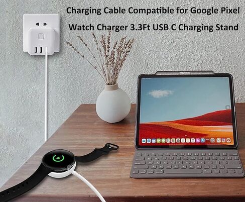 MVBOONE Watch Charger Cable for Google Pixel-Watch, Magnetic Replacement USB Type C Charging Cable Cord Stand for Google Pixel Smartwatch, 3.3FT in Kuwait