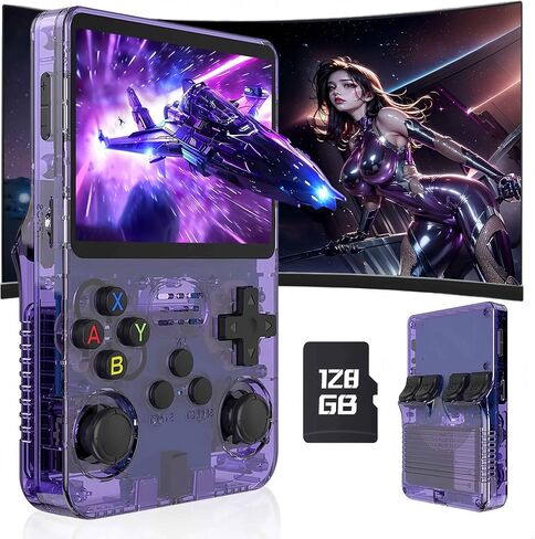 R36S Game Game Console 128G ، Retro Gaming Console مدمج في 20000+ ألعاب كبيرة Retro Gamer Pro in Saudi Arabia