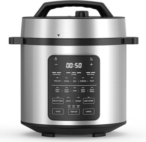 طباخ ضغط كهربائي بسيط 14 في 1-6QT من الفولاذ المقاوم للصدأ طباخًا بطيئًا وأرزًا ، باخرة ، سوتيه ، صانع الزبادي ، متعدد المهرج مع غسالة الصحون غير الآمن وغير الممتاز in Kuwait