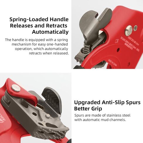 Climbing Hand Ascender Mountaineering Rock Climbing Tree Arborist Strong Rappelling Gear Equipment Rope Clamp with Ergonomic Rubber Handle, Aluminum Alloy Climbing Ascender for 10~13MM Rope in Saudi Arabia