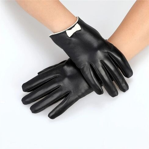 Winter Ladies Striped Long Warm Ladies Leather Gloves in Saudi Arabia