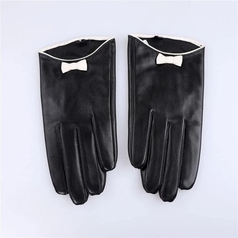 Winter Ladies Striped Long Warm Ladies Leather Gloves in Saudi Arabia