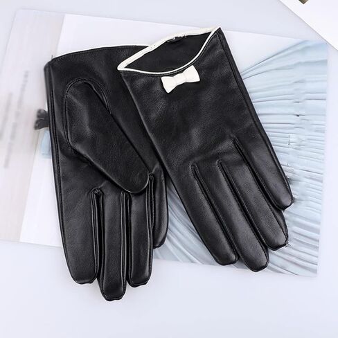 Winter Ladies Striped Long Warm Ladies Leather Gloves in Saudi Arabia