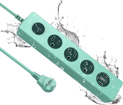 IPX9 Outdoor Power Strip Weatherproof, Surge Protector Power Strip with 3 Outlet and 3 USB Charging Ports(2 USB C), 5.18FT Extension Cord for Patio, Garden, Bathroom, Kitchen, Garage, Office in Saudi Arabia