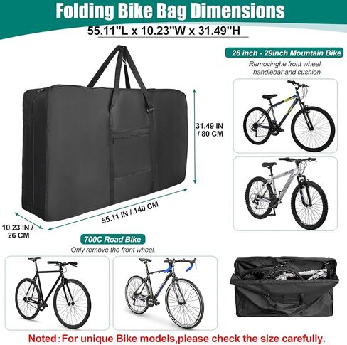Folding Bike Bag for 26 inch to 29 inch Mountain Bicycle,Heavy Duty 840D Bike Travel Bag Box Case with Strong Webbing for Shipping and Air Travel Waterproof,Bicycle Outdoor Storage Bag with Carry Bag in Saudi Arabia