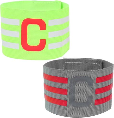 LIOOBO Captain C Arm Band: 2 Pack Football Captain Armbands, Elastic Soccer Captain Armband, Yellow Football Player Arm Bands in Saudi Arabia