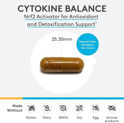 XYMOGEN Cytokine Balance (منشط Nrf2 سابقًا) لدعم مضادات الأكسدة وإزالة السموم - مستخلص الشاي الأخضر، Trans-Pterostilbene، مستخلص الكركم، الجلوكورافانين (60 كبسولة) in Saudi Arabia