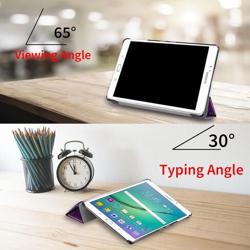 Tri-Fold Case Compatible with Samsung Galaxy TAB S2 8.0 inch Tablet (SM T710/T713/T715C/T719C), Includes a Screen Protector - Premium PU Leather Tri-Fold Cover with Auto Sleep/Wake in Saudi Arabia