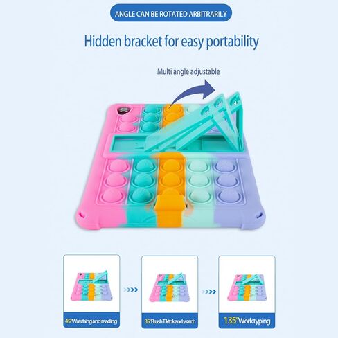 Case for Urao C107 10.1 inch Tablet, Adjustable Folding Stand Protective,Kids Friendly Soft Silicone Shock Proof Protective Cover. (Pink) in Saudi Arabia