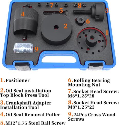 Crankshaft Front Oil Seal Installer & Removal Kit, Compatible With BMW N40 N42 N45 N46 N52 N53 N54, With Carrying Case & Gloves in Saudi Arabia
