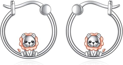 Fox Earrings Gifts Sterling Silver Small Cute Fox Hoop Earrings Jewelry Huggie Hoops Gifts for Women Teen Girls in Saudi Arabia