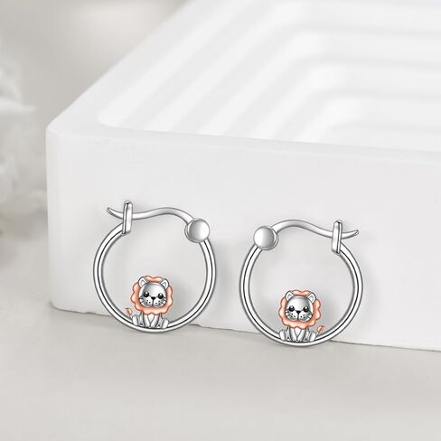 Fox Earrings Gifts Sterling Silver Small Cute Fox Hoop Earrings Jewelry Huggie Hoops Gifts for Women Teen Girls in Saudi Arabia