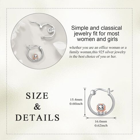 Fox Earrings Gifts Sterling Silver Small Cute Fox Hoop Earrings Jewelry Huggie Hoops Gifts for Women Teen Girls in Saudi Arabia