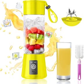 Portable Blender for Shakes and Smoothies - Newly Upgraded 13 Oz Mini Blender with 6 Blades, USB & Type-C Rechargeable, Suitable for Making Fresh Juice, Convenient for Travel and Sports