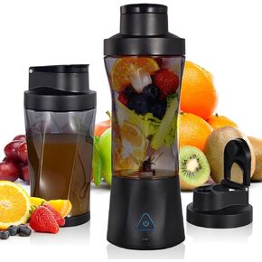 Personal Blender Wireless 24oz Cordless Mini 360 Watt Portable Blender-for Smoothies Freshly Squeezed Juices 6000mAh Self Cleaning and BPA Free Portable Juicer with 6 Sharp Blade Carbon Black