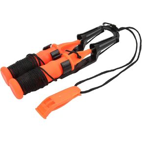 Winter Ice Fishing Safety Kit 2Pcs Ice Picks with Emergency Whistle, Essential Life Saving Tackle Tool (Black Rope)