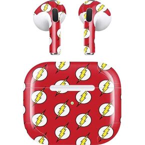 Skinit Decal Audio Skin Compatible with Apple AirPods (3rd Gen, 2021) - Officially Licensed Warner Bros Flash Logo Pattern Design
