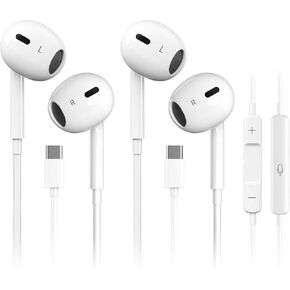 Antool USB C Headphones, 【Ultra Clear Calls & no Noise】 Earbuds Wired for iPhone 16/15 USBC Headphones,Compatible with iPhone/Android/Galaxy/iPad【2 Pack】