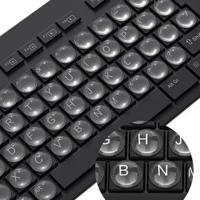 CaseBuy Glass Keyboard Cover for Long Nails, Ultra Clear Raised Keyboard Stickers with Transparent Adhesive, Reusable Nail Art Typing Glass Sticker for Laptop, PC, Desktop(60 Pack)
