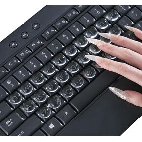 Keyboard Stickers for Long Nails - Clear Glass Long Nail Keyboard Cover, Raised Nail Art Typing Sticker for Laptop, Desktop, PC & Calculator Keycap Device - 54PCS(0.63 x 0.31 inch)