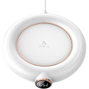1Pc USB Heating Coaster Coffee Mug Warmer with Temperature Settings Intelligent Power Saving Splash Design for Home and Office Use Compact and Portable