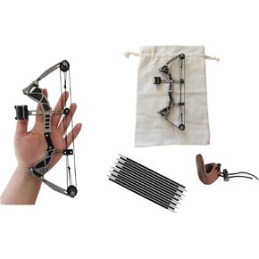 Mini compond Bow Set with Carrage Bag and Archery Finger tabs Target Practice Stainless Steel