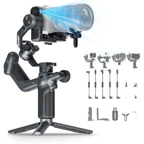 [KIT] FeiyuTech SCORP MINI-3 AI Face Track Camera Stabilizer All in One Gimbal,-Native Vertical Shooting,for Sony/Canon/Panasonic/Nikon/Fujifilm/DJI/Gopro/iPhone... Bluetooth/Cable Control,4.41 lbs