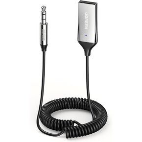 UGREEN Aux to Bluetooth 5.3 Adapter 3.5mm Bluetooth Receiver for Car USB 2.0 to 3.5mm Jack Kit with Built-in Microphone Aux Input for Hands-Free Calls Compatible with Car Speaker and Home Audio