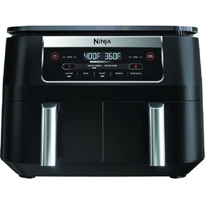 Ninja DZ090 6-Quart Dual-Zone 2-Basket Air Fryer - Roast, Bake, Dehydrate (Renewed)