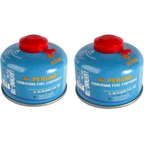 Perune Iso-Butane Camping Fuel Gas Canister All Season Mix - 100gram (2 Pack)