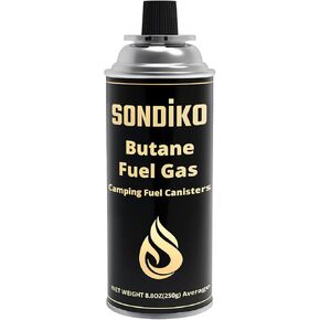 Sondiko Butane Gas, Premium Pure Refined Butane Gas, Butane Fuel Canister for Portable Camping Stove, Explosion Proof - RVR System