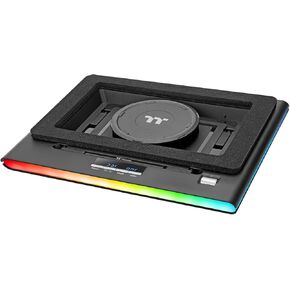 Thermaltake Massive EXTREME Notebook Cooler; Laptop up to 18in; 800~3500 RPM; 48.5 CFM; 120mm Cross Flow Fan; Ambient Temp Sensor; PWM Scroll Wheel; 2 Stage Height & Angle Adjustment; CL-N023-PL12SW-B