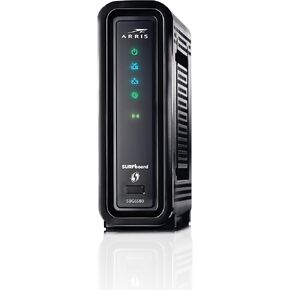 ARRIS SURFboard SBG6580-RB 8x4 DOCSIS 3.0 Cable Modem / N300+N300 Dual Band Wi-Fi Router - (ARRIS Renewed) - Black