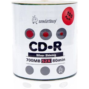Smart Buy Shiny Silver Top CD-R 1000-Pack 700mb 52x Blank Recordable Discs, 1000 Disc, 1000pk