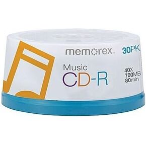 Memorex 120 40X Digital Audio Music CD-R 80min 700MB (Logo on Top)