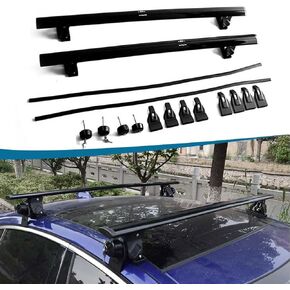 Roof Rail Aluminum Lockable Roof Rail Racks Cross Bars Crossbars Luggage Carrier for Toyota Prius 2001-2024 2025 Black