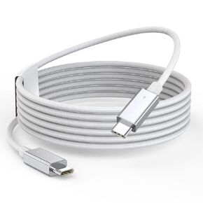 Thunderbolt 4 Cable, 6.6FT Long [Intel Certified] USB C Data Cable, Support 40Gbps/240W Fast Charging/8K Display for USB4, Thunderbolt 3, USBC to USB C Cord for MacBook,iPhone 16/15,iPad(White)